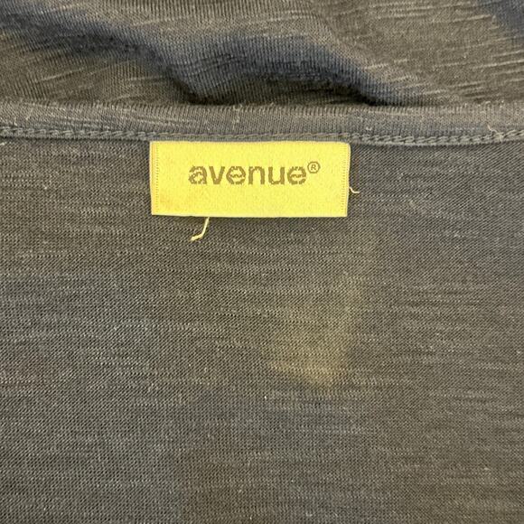 Avenue Women Tunic Top S Navy Cold Shoulder Crochet Sleeve Boho Chic Slouchy - Picture 2 of 9